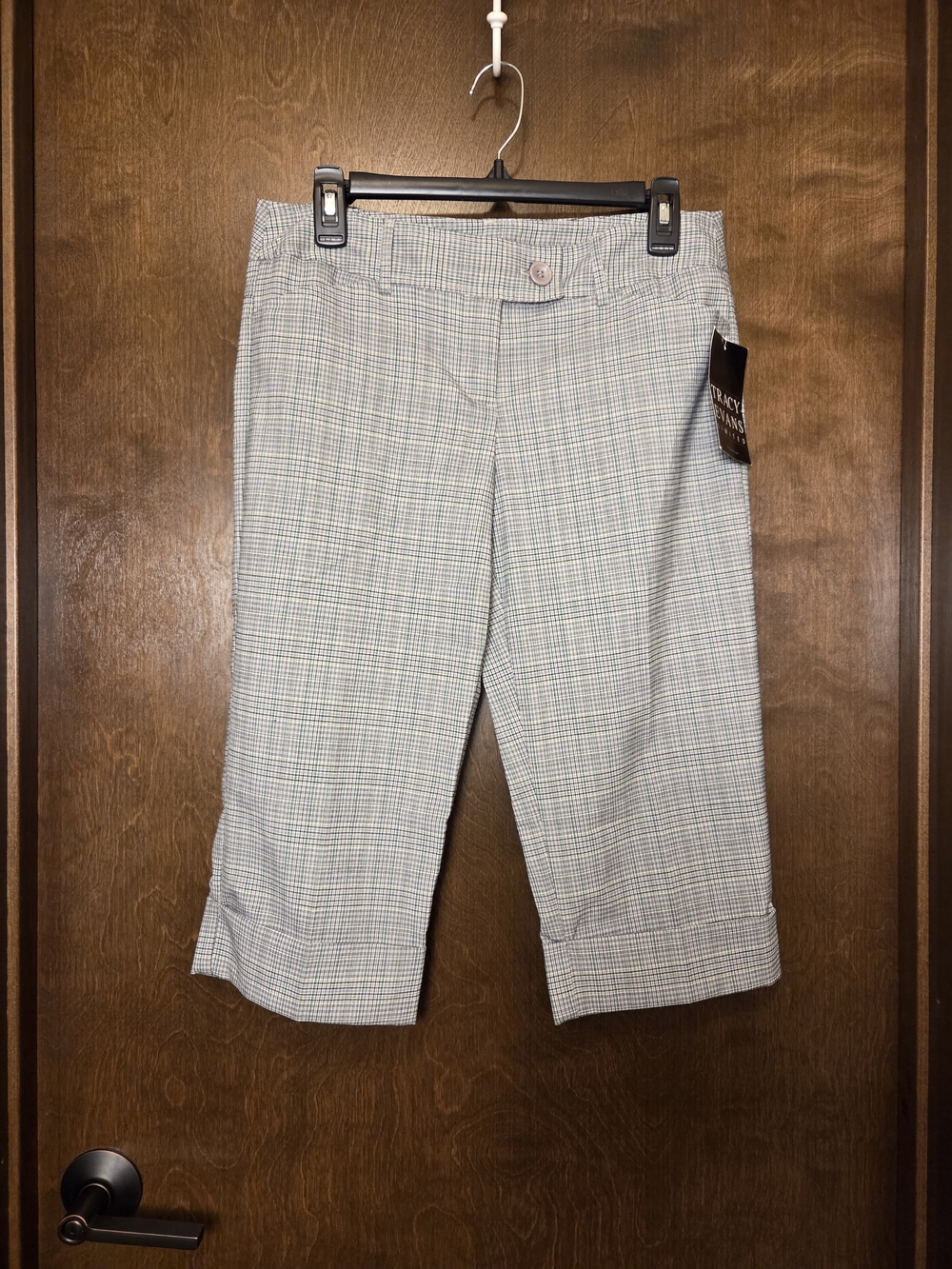 Grey Plaid Bermuda Shorts NWT - Picture 2 of 15